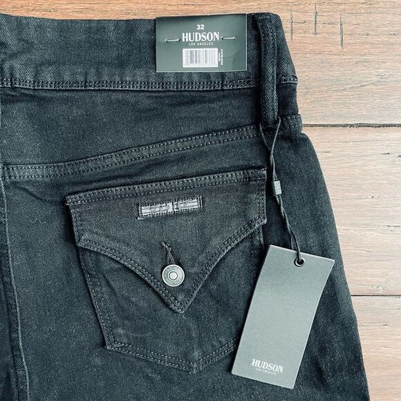 Hudson Midrise Straight Jean Pitch Black Size 32 US 12 - Picture 10 of 13